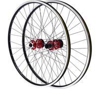 Paire De Roues De Vélo De Montagne VTT 26/27,5/29 Pouces 7-12 Vitesses, Roues De Vélo À Moyeu Avant/arrière en Aluminium, Double Disque À Six Boulons, Profitez De Votre Balade(Red,29inch)