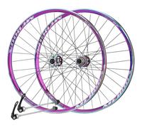 Paire De Roues De Vélo De Route, 26"/27,5" en Alliage D'aluminium Avant 2 Arrière 5 Moyeux Peilin, Frein À Disque À Dégagement Rapide, for Vitesses 7/8/9/10/11, Arc-en-Ciel(Rainbow,27.5)