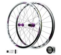 Paire de Roues de vélo de Route 30 mm, 700C, Freins V-Brake, Jantes de Course en Alliage d'aluminium à Blocage Rapide, 24 Rayons, pneus 20C/35C, Compatible 8 à 12 Vitesses, 1670 g