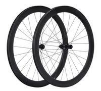 Paire de Roues de vélo de Route 50 mm, 700C, Roues entièrement en Carbone, 4 roulements étanches, Freins à Disque, axe traversant Ouvert 12x142 mm, Compatible 7-12 Vitesses