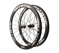 Paire De Roues De Vélo De Route 700C Avant + Arrière 36/54T À Cliquet 50mm en Fibre De Carbone Jante De Frein C/V 100/130mm QR 7-12 Vitesses Cassette, F/V, Pneu 23-43C(36T Ratchet)