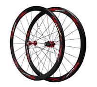 Paire De Roues De Vélo De Route 700C, Double Jante en Alliage D'aluminium, Hauteur 40 Mm, Frein C/V, Roues Avant 20H Arrière 24H À Dégagement Rapide for Roue Libre 7-12 Vitesses(A)