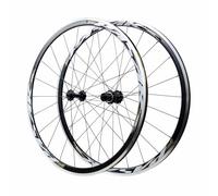 Paire De Roues De Vélo De Route 700C Frein À C/V Jantes De Vélo À Double Paroi De 30mm, Roues Avant Et Arrière en Aluminium, Cassette 7-12 Vitesses, QR 100/130mm, 20/24trous(Black Gray)