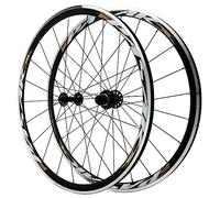 Paire de Roues de vélo de Route 700c, Jantes à Freins V-Brake, moyeux à roulements étanches, Compatible Cassette 8-12 Vitesses, Blocage Rapide. Axe Avant 9 x 100 mm, axe arrière 10