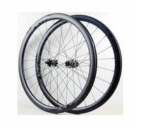 Paire De Roues De Vélo De Route 700C Jantes Clincher en Carbone 38mm, Pneus 23-45C, F15*100/12 * 100mm R12*142mm Axe Traversant À Centre Lock, Cassette 7-12 Vitesses(Black,F12 R12-Clincher)