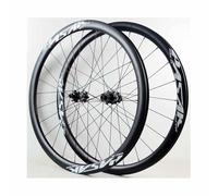 Paire De Roues De Vélo De Route 700C Jantes Clincher en Carbone 38mm, Pneus 23-45C, F15*100/12 * 100mm R12*142mm Axe Traversant À Centre Lock, Cassette 7-12 Vitesses(Black White,F12 R12-Clincher)