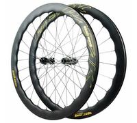 Paire De Roues De Vélo De Route 700C Jantes en Carbone De 5045mm, Cliquet 54T, Axe Traversant 15/12 * 100mm 12 * 142mm, Cassette 7-12S, Frein À Disque À Verrouillage Central(Black Gold,F15 R12)