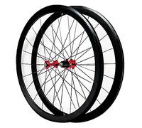 Paire de Roues de vélo de Route 700C, Roue Avant et arrière de 40 mm, moyeu en Aluminium, Freins C/V, Cassette 7/8/9/10/11/12 Vitesses, Roue Libre à Blocage Rapide, 20/24 Trous