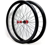 Paire De Roues De Vélo De Route 700c,vélo De Route Vélo De Route Roue Avant Arrière Frein De Moyeu en Aluminium C/V pour Paire De Roues Libres 7/8/9/10/11 Vitesses, Red, 700c