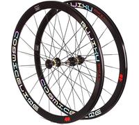 Paire De Roues De Vélo De Route Avant Et Arrière 700C, Roue De Vélo À Engrenage Fixe De 40Mm, Moyeu en Fiber De Carbone À Vitesse Unique 1.37 × 24 TPI(B)