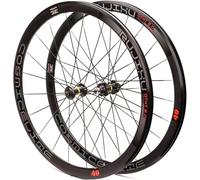 Paire De Roues De Vélo De Route Avant Et Arrière 700C, Roue De Vélo À Engrenage Fixe De 40Mm, Moyeu en Fiber De Carbone À Vitesse Unique 1.37 × 24 TPI(A)