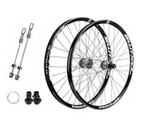 Paire De Roues De Vélo De Route De 26 À 27.5 Pouces, Roue Avant en Alliage D'aluminium À 32 Trous, 2 Roues Arrière, 4 Roulements, Moyeu Libre À 6 Griffes, Dégagement Rapide(Black,27.5inch)