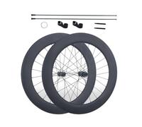Paire De Roues De Vélo De Route en Carbone 700C Jantes De 75mm, Roulements Scellés, Axe Traversant À Verrouillage Central, Cassette HG 8-12 Vitesses, Cliquet 36/60T(60T)