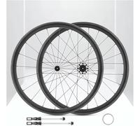 Paire De Roues De Vélo De Route en Fibre De Carbone 700C avec Frein C/V, Roues Avant Et Arrière De 28 Mm/38 Mm De Hauteur, Moyeux À Dégagement Rapide 20/24 H for Cassette 8/9/10/11 Vitesses(38mm)