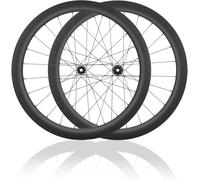 Paire De Roues De Vélo De Route en Fibre De Carbone 700C, Hauteur 28/32/35/38/42/45/50/55/60/65/73 Mm, Axe Traversant, Frein À Disque À Verrouillage Central, Moyeux 24H(50mm)