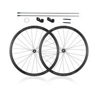 Paire De Roues De Vélo De Route Gravier 700C Roulements en Céramique, Jantes À Double Paroi 30mm Roue De Cyclocross À Verrouillage Central Corps De Moyeu Libre HG/XDR, Axe 12x100/142mm(Gray,XDR)