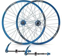 Paire De Roues De Vélo De Vélo De VTT 26 Pouces Roue Avant Et Arrière Jantes en Alliage À Double Paroi Cassette De Frein À Disque Moymoymoy, 7/8/9/10 Vitesse 32h, Blue, 26inch