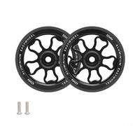 Paire de roues de vélo pliables 70 mm avec extérieur en caoutchouc, roulement lisse pour réduire la friction, pour vélos pliants Brompton pour 3Sixty, livré avec 2 roues et vis (noir)