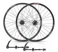 Paire De Roues De Vélo Roues Avant Et Arrière De Vélo, VTT 26 Pouces, Freins À Disque, 32 Trous, Pneu 26" X 1,35-2,35c, Compatible avec Cassette 7/8/9/10 Vitesses(Schwarz)