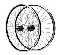 Paire De Roues De Vélo VTT 26/27,5/29 Pouces, Roues Avant Et Arrière avec Double Disque À Six Trous, Roues en Aluminium avec 2 Rayons, Profitez De Votre Balade(Black,26inch)