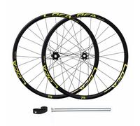 Paire De Roues De VTT 26 27.5 29 Pouces, 15x100/12x142mm Roues Avant Et Arrière À Axe Traversant, Frein À Disque Jante Double Couche, MS 12 Vitesses, Pneu 1.25-2.125"(Black Gold,26"-MS)