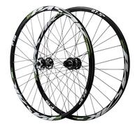 Paire de Roues de VTT 26/27,5/29 Pouces, Freins à Disque à dégagement Rapide, Roues Avant et arrière, moyeux 32H pour Cassettes 7/8/9/10/11/12 Vitesses (B-Vert, 26'')