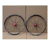 Paire de Roues de VTT 26/27,5/29 Pouces, Freins à Disque, Jantes en Alliage à Double paroi, moyeu QR, roulements scellés 32H, pour Vitesses 7/8/9/10/11 (Couleur : Rouge, Taille : 27,5")