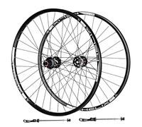 Paire De Roues De VTT 26/27,5/29 Pouces Jantes Ultralégères en Alliage D'aluminium À Double Paroi Freins À Disque QR 100/135 Mm Cassette 8/9/10/11 Vitesses 32 Trous(26Inch)