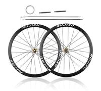 Paire De Roues De VTT En Alliage D'aluminium 26" 27,5" 29" Frein À Disque À Verrouillage Central Roue À Axe Traversant 15*100/12*142mm Jantes À Double Paroi Cassette De Vitesse 8-9-10-11(Gold,27.5")