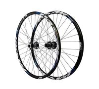 Paire De Roues De VTT En Alliage D'aluminium 26/27,5/29 Pouces Roue Avant/arrière À Dégagement Rapide 100/135mm Frein À Disque Jante Rivetée Double Couche, Cassette 7-12 Vitesses(Black Blue,27.5inch)