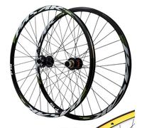 Paire de Roues de VTT Jantes à Double Paroi 26/27,5/29 Pouces Axe Traversant 32 Trous 2 Roulements Avant Et 4 Roulements Arrière 9 mm Blocage Rapide 7 à 11 Vitesses