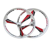 Paire De Roues De VTT Mag Magnesium 26"/27,5" 3 Rayons Jantes Avant Et Arrière 100 X 135 Mm Freins À Disque 6 À 9 Vitesses(White Red,27.5inch)