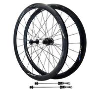 Paire de Roues de VTT Roue Avant Et Arrière de Vélo 700C 20/24 Trous Alliage D'Aluminium Tout-Terrain 4 Roulements Base à 5 Griffes Jante à Double Paroi QR de 9 mm