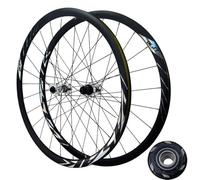 Paire de Roues de VTT Roue Avant Et Arrière de Vélo de Route 700C 24 Trous 4 Roulements Scellés Axe Traversant Jante Double Paroi en Alliage D'Aluminium 12 X 100 mm 12 Vitesses 23-45C