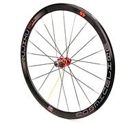 Paire de Roues de VTT Roues Avant Et Arrière de Vélo de Route 700C avec Freins sur Jante Cassette 8 9 10 Ou 11 Vitesses Jantes Double Paroi 40 mm Blocage Rapide 100/130 mm (Moyeu Rouge Roue Arrière)