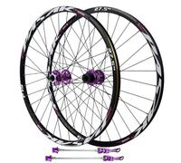 Paire de Roues de VTT Roues Avant Et Arrière de Vélo en Alliage D'Aluminium Rayons 32H à Dégagement Rapide Compatibles avec Freins à Disque Pneus 24/26/27,5/29 Pouces* 1,25-2,35 Pouces
