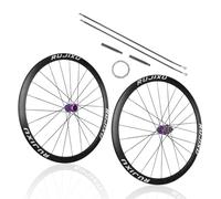Paire De Roues En Alliage D'aluminium 26 27,5 29 Pouces Roue De Frein À Disque De Vélo De Montagne 15*100/12*142mm Axe Traversant Jantes À Double Paroi Cassette De 8-9-10-11vitesse F/V(Purple,26")