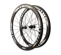 Paire De Roues en Fibre De Carbone 700C Roues Avant Et Arrière pour Vélo De Route 50mm Jante De Frein C/V 100/130mm QR 7-12 Vitesses, Valves Presta, 120 Clics, Pneu 23-43C