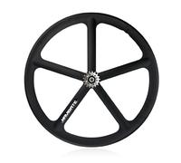 Paire De Roues Mag 700C Noires À 5 Rayons Pignon Fixe Frein V Roues Avant Et Arrière De 120 Mm pour Pneus 700 X 23-28C(Rear Wheel)