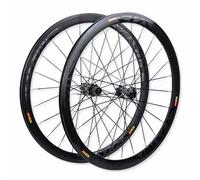 Paire De Roues Pneu pour Vélo De Route 700C Roues Avant Et Arrière avec Frein À Disque Jante À Double Paroi De 40mm, Axe Traversant 12x100/12x142mm, Cassette 7-12 Vitesses, Valves Presta