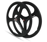 Paire De Roues pour Vélo À Pignon Fixe 700C (23C-28C) Paire De Roue Mag À 3 Rayons Roues De Vélo avec Freins V-Brake Largeur 23 Mm(Pair of Wheels)