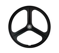 Paire De Roues pour Vélo À Pignon Fixe 700C 3 Rayons Vélo De Piste Roues Avant Et Arrière Alliage De Magnésium Frein V-Brake Axe Plein 100/120mm Moyeux pour Vitesse Unique(Black,Rear)