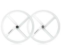 Paire de Roues pour vélo à pignon Fixe 700C, 4 Rayons, Conception intégrée, Jantes en Alliage de magnésium Noir, Largeur 33 mm, pour l'avant et l'arrière, entraxe 100 x 120 mm