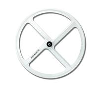 Paire de Roues pour vélo à pignon Fixe 700C, 4 Rayons, moyeu à roulements à Billes intégré en Alliage de magnésium, Largeur 33 mm, pour l'avant et l'arrière, 100 x 120 mm (Blanc -