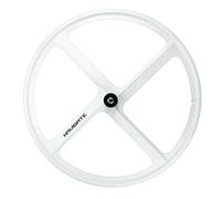 Paire De Roues pour Vélo À Pignon Fixe 700C Frein V-Brake 100/120mm 4 Rayons Roues en Alliage De Magnésium Moyeux Avant Et Arrière pour Vélo À Vitesse Unique(White,Front)