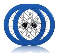 Paire De Roues pour Vélo À Pignon Fixe 700C Hauteur 70mm Alliage D'aluminium Roues Avant Et Arrière 100/120mm Frein V-Brake Moyeux À Roulements pour Pneus 23C Vélo De Route(Blue B,Front+Rear)
