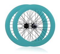 Paire De Roues pour Vélo À Pignon Fixe 700C Hauteur 70mm Alliage D'aluminium Roues Avant Et Arrière 100/120mm Frein V-Brake Moyeux À Roulements pour Pneus 23C Vélo De Route(Blue A,Front+Rear)