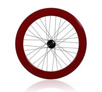 Paire De Roues pour Vélo À Pignon Fixe 700C Hauteur 70mm Alliage D'aluminium Roues Avant Et Arrière 100/120mm Frein V-Brake Moyeux À Roulements pour Pneus 23C Vélo De Route(Red,Front)