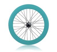 Paire De Roues pour Vélo À Pignon Fixe 700C Hauteur 70mm Alliage D'aluminium Roues Avant Et Arrière 100/120mm Frein V-Brake Moyeux À Roulements pour Pneus 23C Vélo De Route(Blue A,Rear)