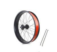 Paire de Roues pour vélo de Neige 20/24/26”X 4,0" Plage Roues Avant Et Arrière 36x14G Rayons Alliage D'aluminium 6 Boulons Freins à Disque 135/195mm pour Vélo Fat Bike 7-10 Vitesses(20IN-Front Wheel)